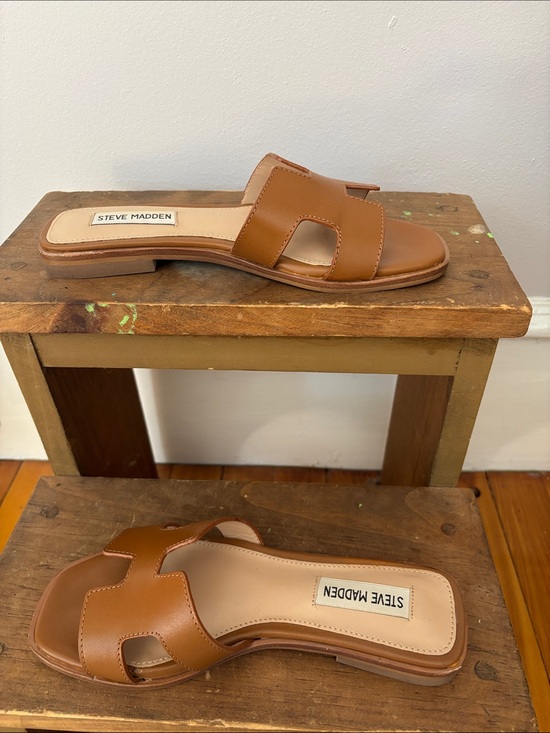 Steve Madden Shoes - Steve Madden Hayden Women’s Brown Leather Slide Sandals